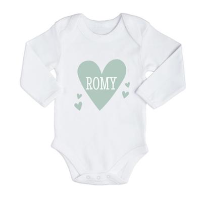 Romper bedrukken - Lange mouw - Wit - 62/68