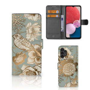 Hoesje voor Samsung Galaxy A13 (4G) Vintage Bird Flowers