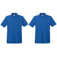 2-Pack maat 3XL grote maat blauw poloshirt premium van katoen voor heren 3XL - thumbnail