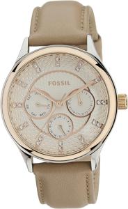 Horlogeband Fossil BQ1566 Leder Beige 18mm