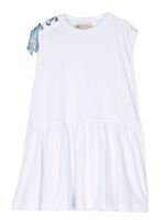 PUCCI Junior robe en coton à imprimé Pesci - Blanc