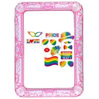 Foto prop set met frame - gay pride regenboog - 13-delig - photo booth accessoires