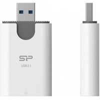 Silicon Power Combo geheugenkaartlezer USB 3.2 Gen 1 (3.1 Gen 1) Type-A Grijs, Wit - thumbnail