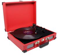 Soundmaster PL580RO - Nostalgie koffer platenspeler met hoofdtelefoonaansluiting, rood