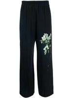 Victoria Beckham pantalon ample à fleurs - Noir