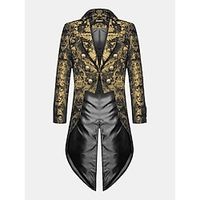 heren casual blazer zwart goud vampire gothic plus size jasje showman smoking slipjas jurk geklede jas steampunk victoriaans 2024 Lightinthebox - thumbnail