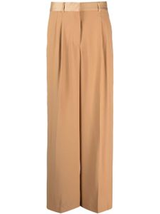 DKNY pantalon ample à détail de plis - Marron