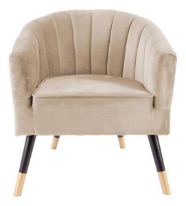 Leitmotiv Fauteuil Royal Velvet - Zandbruin