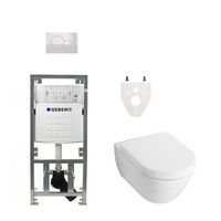 Villeroy & Boch Subway 2.0 DirectFlush ceramic+ toiletset met Geberit reservoir en bedieningsplaat wit 0701131/0700518/ga26033/ga75539/ - thumbnail