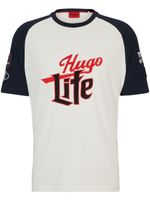 HUGO t-shirt en coton à broderies - Tons neutres