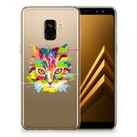 Samsung Galaxy A8 Plus (2018) Telefoonhoesje met Naam Cat Color