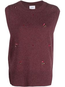 Barrie floral-embroidery cashmere jumper - Rouge