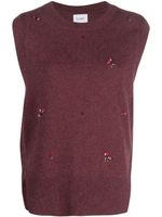 Barrie floral-embroidery cashmere jumper - Rouge - thumbnail