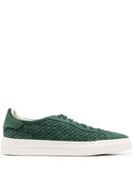 Santoni interwoven suede low-top sneakers - Vert