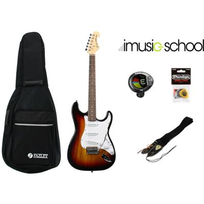 Fazley FST118SB imusic-school elektrische gitaar set + muziekles (Frans) Fazley FST118SB imusic-school elektrische gitaar set + muziekles (Frans)