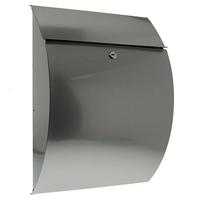 Burg-Wächter Riviera 3835 Ni Roestvrijstalen brievenbus met openingsstop, A4-inworpformaat, EU-norm EN 13724, roestvrij staal