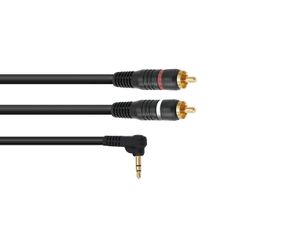 OMNITRONIC Adaptercable 3.5 Jack 90Â°/2xRCA 3m bk