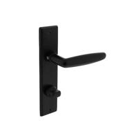 Intersteel Deurkruk Sophie op schild met toilet-/badkamersluiting 63/8 mm - mat zwart