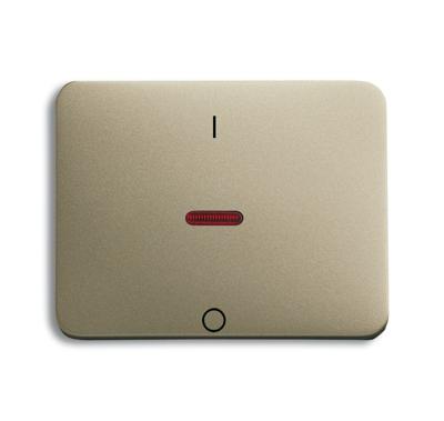 Busch-Jaeger Alpha Exclusive bedieningselement met kleine rode lens opdruk 'I/0', palladium Busch-Jaeger Alpha Exclusive bedieningselement met kleine rode lens opdruk 'I/0', palladium