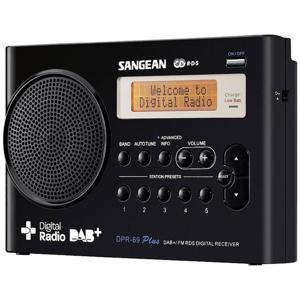 Sangean DPR-69+ Transistorradio DAB+, VHF (FM) Acculaadfunctie Zwart