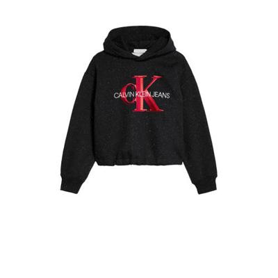 CALVIN KLEIN JEANS hoodie met logo zwart/rood/wit