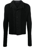 Yohji Yamamoto cardigan en laine à col à revers - Noir