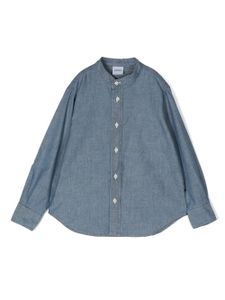 Aspesi Kids chemise boutonnée à design sans col - Bleu