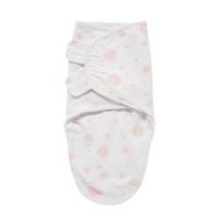 Meyco Dots inbakerdoek 0-3 mnd wit/roze