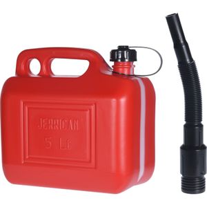 Rode brandstof jerrycan 5 liter met schenktuit