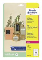 Avery-Zweckform T3001-10 Labels 90 x 50 mm Polyester Wit 100 stuk(s) Niet hechtend Laser (kleur), Laser (zwart/wit) - thumbnail