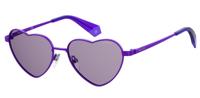 Polaroid zonnebril 6124/S dames cat. 3 hartvorm RVS paars