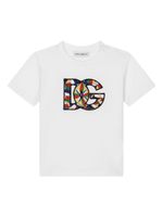 Dolce & Gabbana Kids t-shirt en coton à patch logo - Blanc