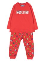 Moschino Kids pyjama en coton à logo imprimé - Rouge