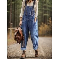 Dames Al met al Zak Effen Kleur Vierkante hals Streetwear Straat Dagelijks Normale pasvorm Mouwloos Blauw 070 klein zakje Kleur hoofdfoto 070 S M L Herfst Lightinthebox - thumbnail