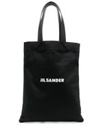 Jil Sander grand sac cabas à logo imprimé - Noir