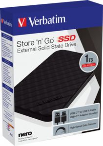 Verbatim Store n Go Portable SSD 1 TB Externe SSD harde schijf USB-C Zwart 53230