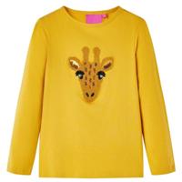 Kindershirt met lange mouwen 92 donker okerkleurig, t shirt voor kinderen, long sleeve t shirt, t shirt kids, t shirt met lange mouwen