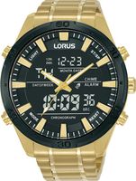 Lorus RW646AX9 Horloge Analoog-Digitaal staal goudkleurig-zwart 46 mm