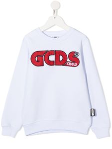 Gcds Kids sweat à logo brodé - Blanc