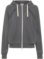 Brunello Cucinelli hoodie en coton à fermeture zippée - Gris