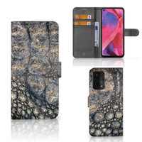 OPPO A54 5G | A74 5G | A93 5G Telefoonhoesje met Pasjes Krokodillenprint