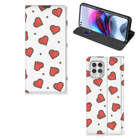 Motorola Moto G100 Hoesje met Magneet Hearts - thumbnail