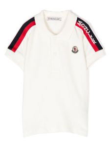 Moncler Enfant side-stripe logo-patch polo shirt - Blanc