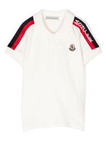 Moncler Enfant side-stripe logo-patch polo shirt - Blanc