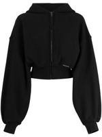 Alexander Wang hoodie crop à fermeture zippée - Noir - thumbnail