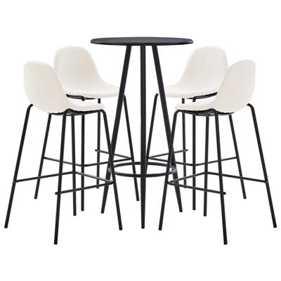 vidaXL 5-delige Barset stof crème