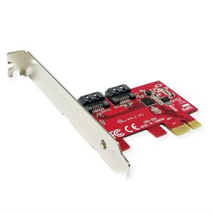 Roline 2 poorten SATA-controller PCIe x1 Geschikt voor: SATA SSD Incl. Low-Profile slotplaat