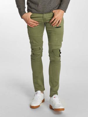 Jack & Jones / Slim Fit Jeans jjiGlenn jjJaxx Biker in olijfgroen