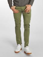 Jack & Jones / Slim Fit Jeans jjiGlenn jjJaxx Biker in olijfgroen