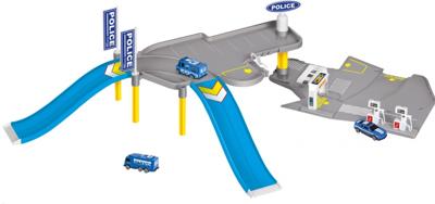 Free and Easy politiegarage incl. 5 voertuigen blau